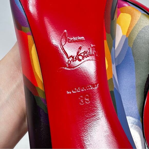 Christian Louboutin Hot Chick 100 Printed Leather Pumps Size 39 - Picture 13 of 16
